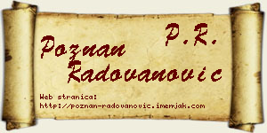 Poznan Radovanović vizit kartica